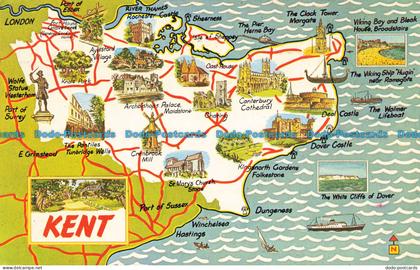 R641354 Kent. Scenic Map of Kent. C. G. Williams. Plastichrome by Colourpicture.