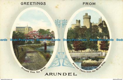 R649141 Greetings From Arundel. Arundel From the River. A. and G. Taylor. Orthoc