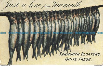 R653957 Just a Line from Yarmouth. Yarmouth Bloaters. Quite Fresh. 1908