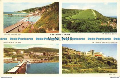 R654456 Greetings From Ventnor. Ventnor Looking West. Nigh. Jarrold. RP. 1962. M