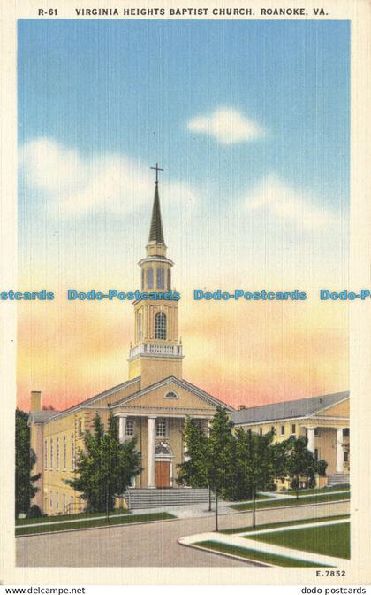 R656584 Va. Roanoke. Virginia Heights Baptist Church. Asheville Post Card