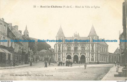 R657939 Auxi le Chateau. Hotel de Ville et Eglise. Mortagne Riquier