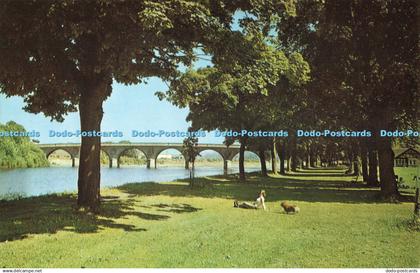 R681286 Hexham. The Bridge and River Tyne from Tyne Green. J. Arthur Dixon Ltd