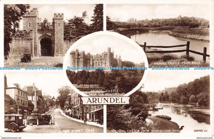 R687201 Arundel. Arundel Castle From The Meadows. Valentine. RP. Multi View