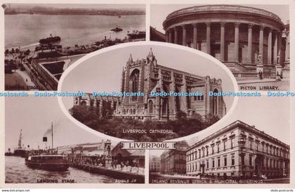 R700015 Liverpool. Liverpool Cathedral. Picton Library. Valentine. RP. Multi Vie