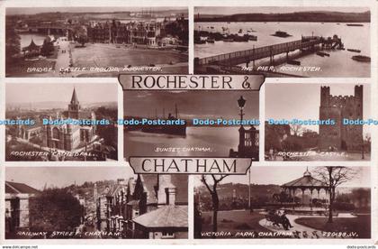 R722552 Rochester and Chatham Sunset Rochester Castle Valentine RP Multi View