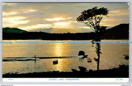 R744071 Sunset Lake Windermere H Webster Helvellyn House Keswick PM Windermere W