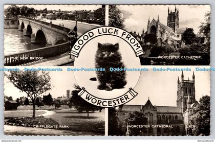 R751884 Good Luck from Worcester Cripplegate Park Worcester Cathedral New Bridge