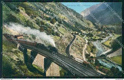 Svizzera Giornico Ferrovia Gottardo Treno postcard cartolina MT0707