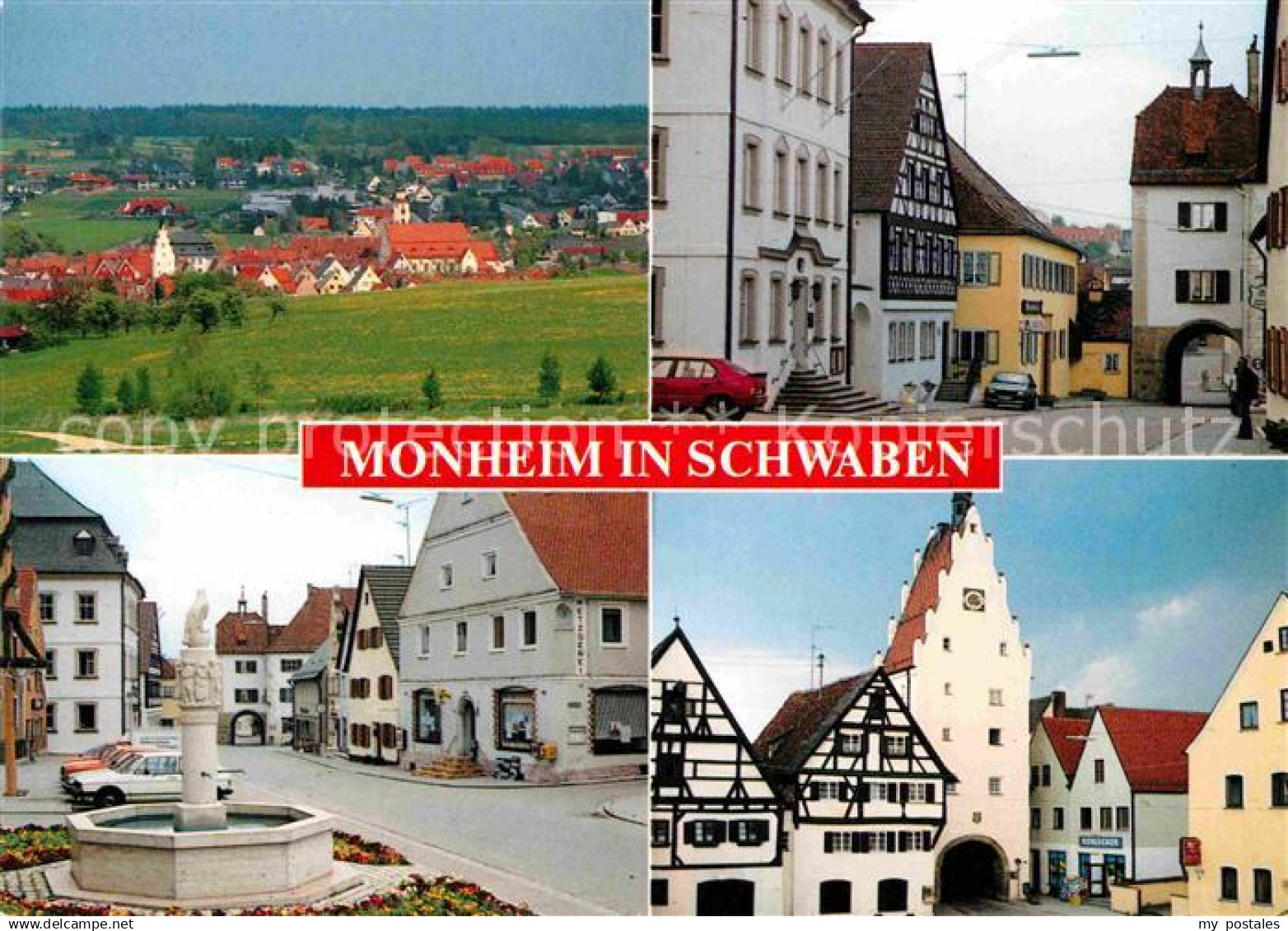 Monheim Schwaben Panorama Brunnen Ortsansicht