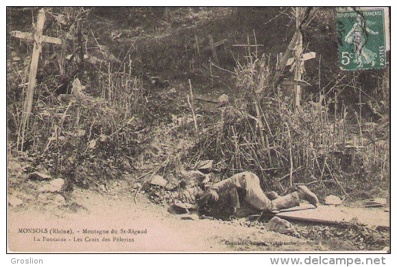 MONSOLS 'RHONE) MONTAGNE DU ST RIGAUD LA FONTAINE LES CROIS DES PELERINS 1911