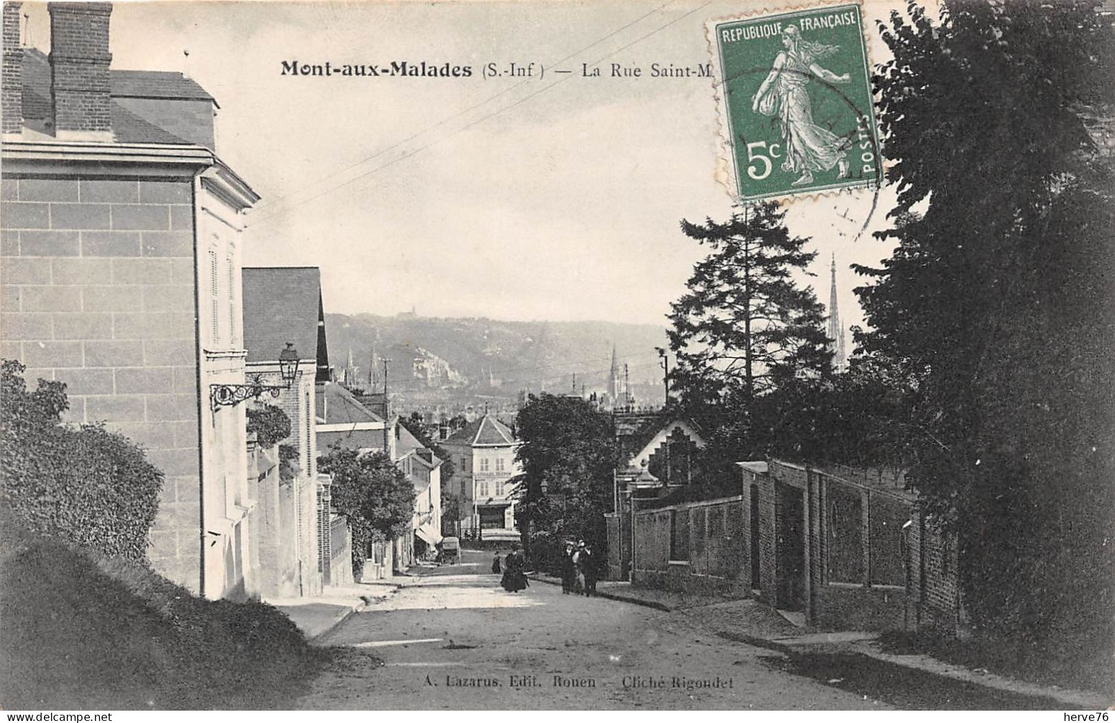 MONT SAINT AIGNAN - MONT AUX MALADES - la rue Saint Maur