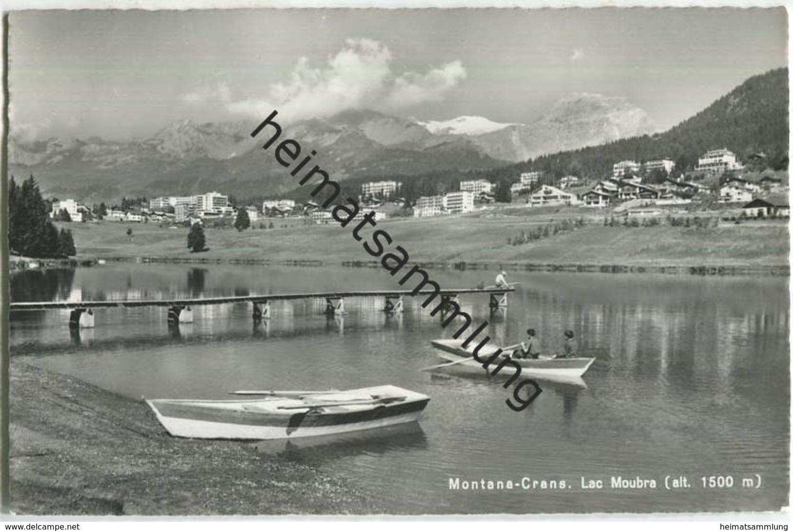 Montana-Crans - Lac Moubra - Foto-AK - Verlag Photoglob-Wehrli Zürich gel. 1962