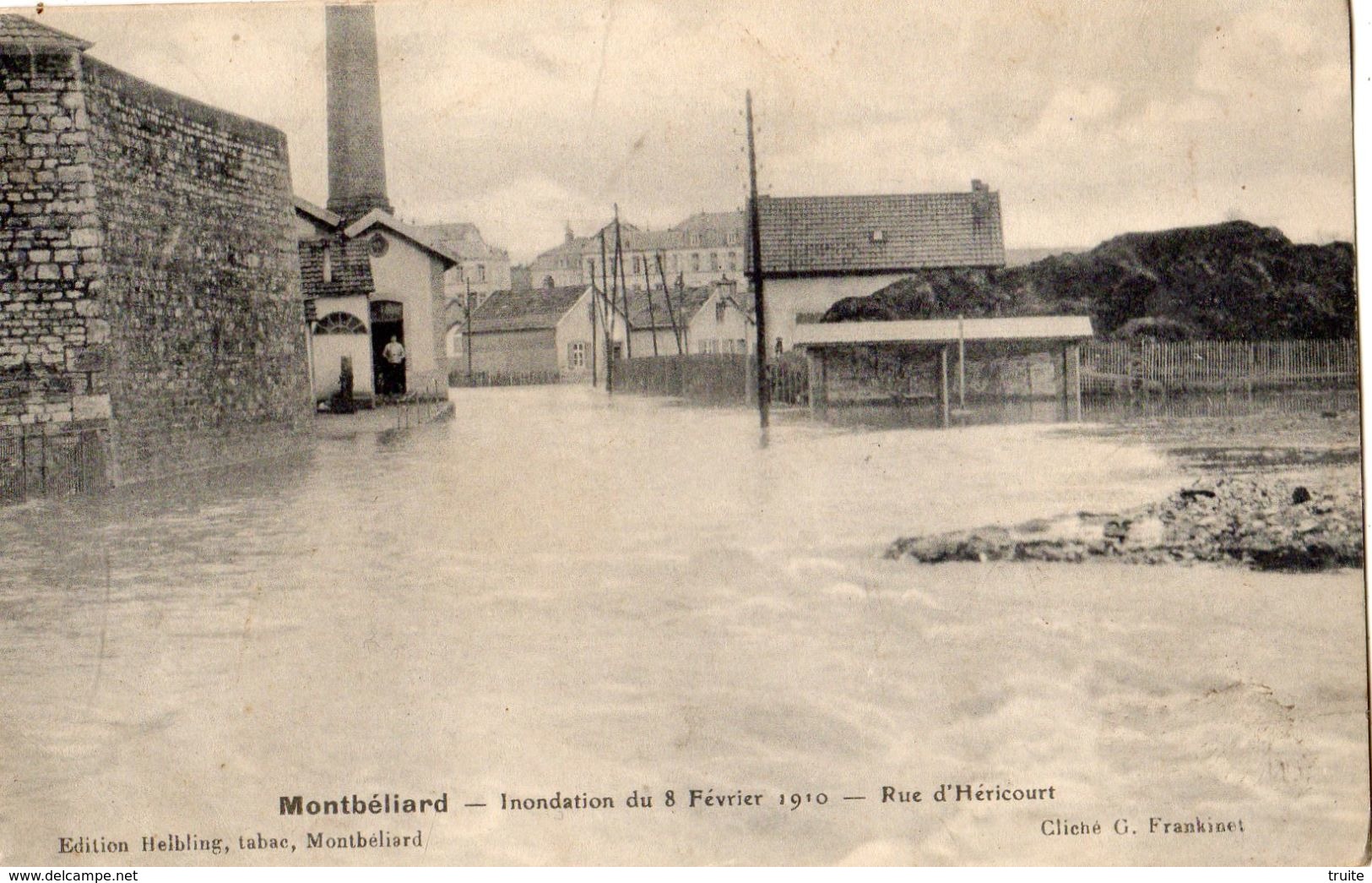 MONTBELIARD INONDATION DU 8/02/1910 RUE D'HERICOURT