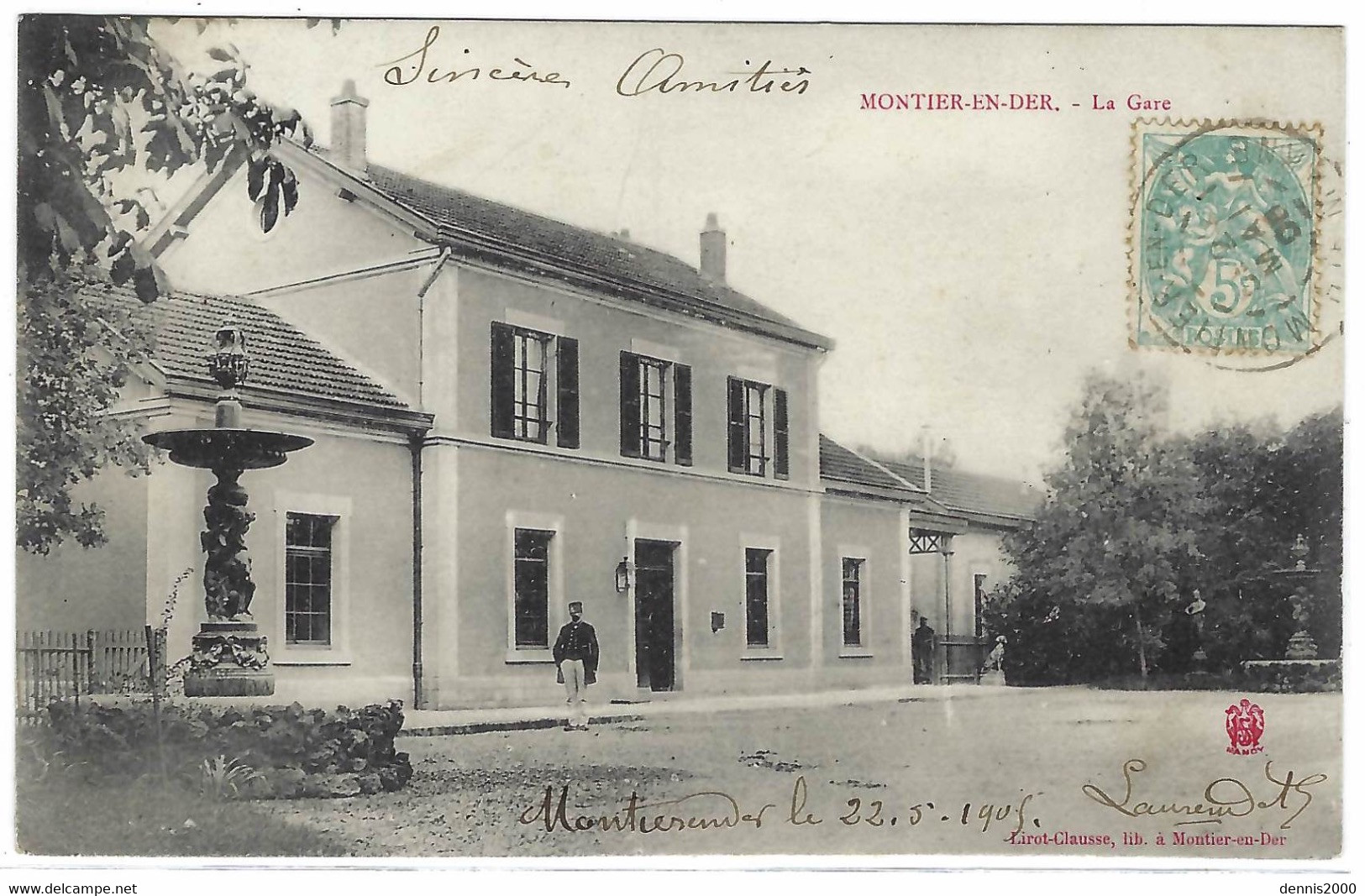 MONTIER EN DER (52) - La Gare - Ed. Lirot - Clausse, lib., Montier en Der