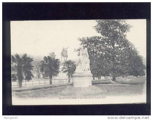 montpellier le peyrou & louis XIV édit.capestan cachet hôpital temporaire n° 2 montpellier belle carte