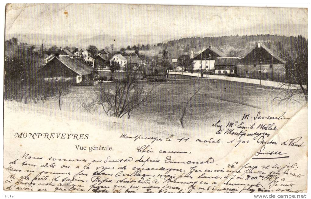 MONTPREVEYRES VUE GENERALE FAUTE D ORTHOGRAPHE PRECURSEUR