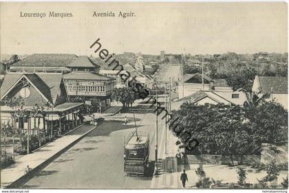 Mosambik - Mocambique - Lourenco Marques - Avenida Aguir - Strassenbahn