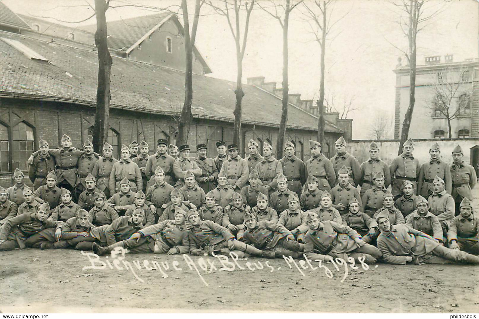 MOSELLE  METZ  (carte photo)Bienvenue aux bleus   (1928)