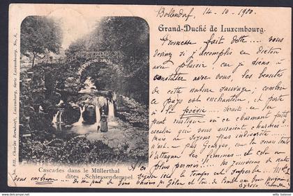 +++ CPA - Luxembourg - MUELLERTHAL - Cascades dans le MULLERTHAL  - 1900 - Cachet Relais Bollendorf   //