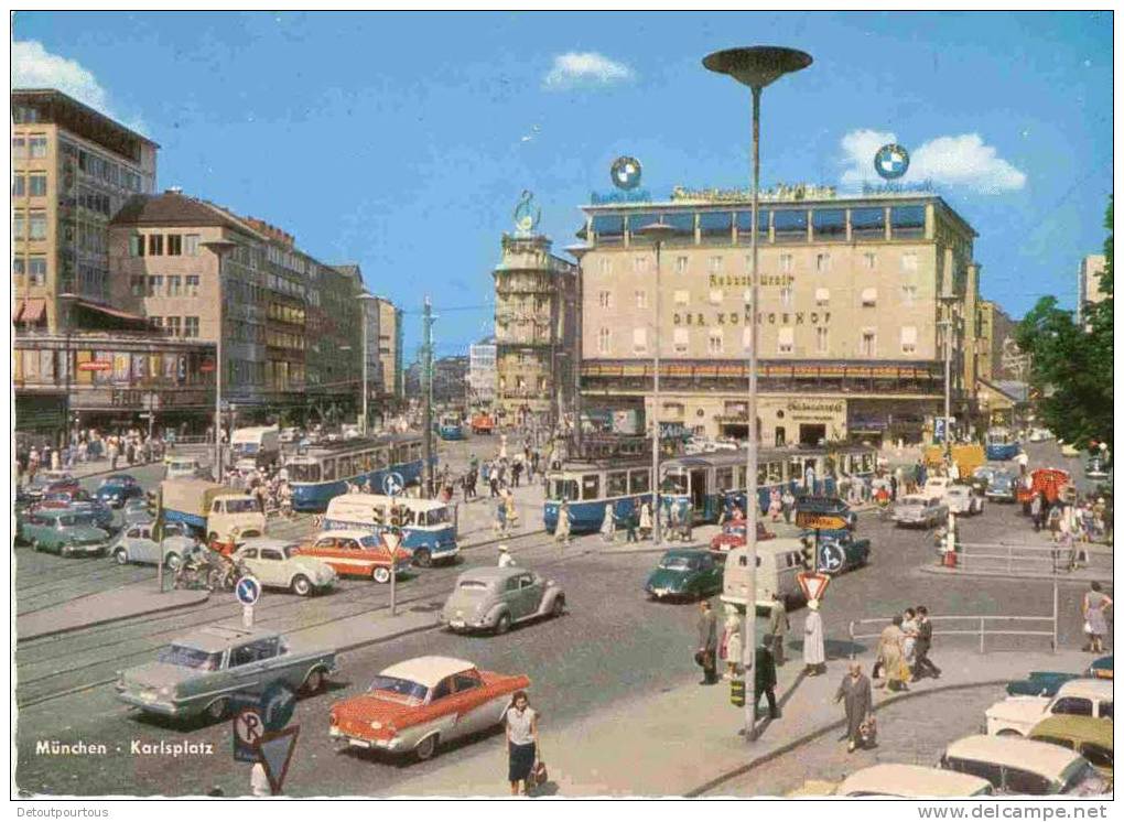 MUENCHEN München Karlsplatz 1967 (( tramway VW käfer Kombi autos  BMW )