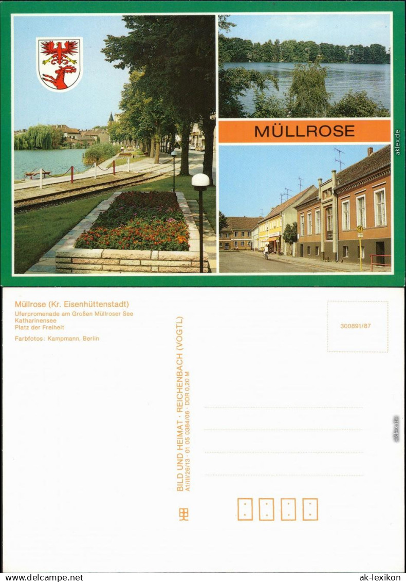 Müllrose Uferpromenade am Großen Müllroser See,   Platz der Freiheit 1987