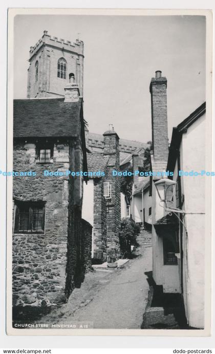 C005131 Church Steps Minehead. A. 15. Blackmore Series. Minehead. 1956