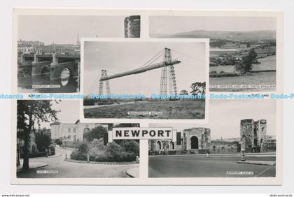 C014489 Newport. Transporter Bridge. Newport Castle. Civic Centre. Tuck. Real Ph