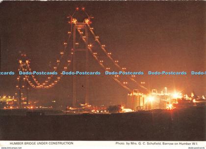 D055624 Humber Bridge Under Construction. Lincolnshire North. Lincolnshire South