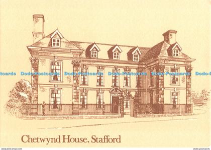 D056423 Stafford. Chetwynd House. Richard Brinsley Sheridan. Midlands Postal Boa