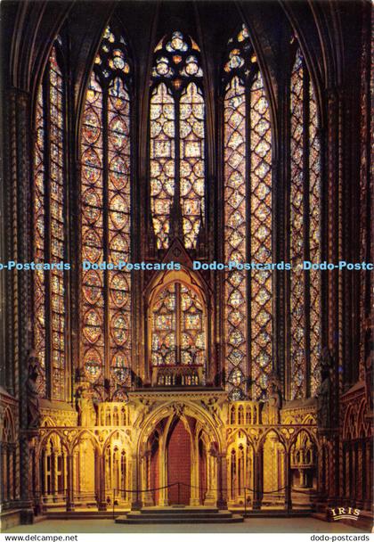 D062565 Paris. 698. La Sainte Chapelle vitraux de la chapelle haute. Iris. Chant