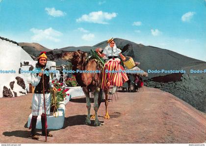 D108901 Lanzarote. Montana del Fuego. Typical dresses of Lanzarote. Global Trade