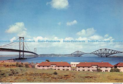 D116404 West Lothian. The Forth Bridges From South Queensferry. J. Arthur Dixon