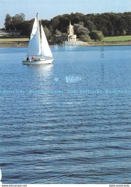 D117603 Hidden Rutland. Sailing boats across Rutland Water in front of Normanton