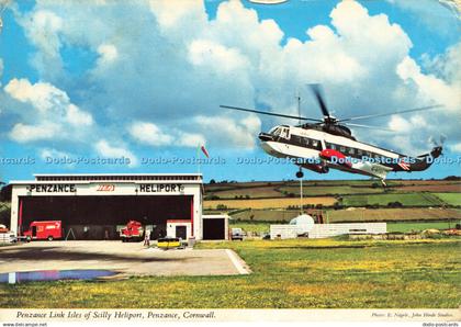 D189319 Cornwall. Penzance. Penzance Link Isles of Scilly Heliport. John Hinde.