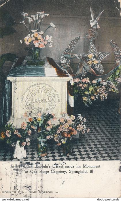 PC19072 President Lincolns Casket Inside His Monument at Oak Ridge Cemetery. Spr