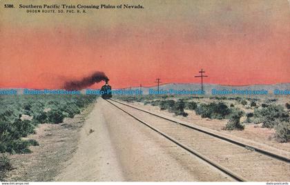 R016482 Southern Pacific Train Crossing Plains of Nevada. Ogden Route