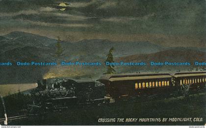 R035045 Crossing the Rocky Mountains by Moonlight. Colo. Quality