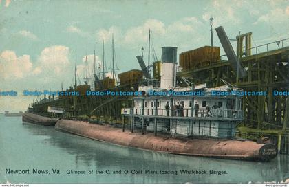 R045615 Newport News. Va. Glimpse of the C. and O. Coal Piers Loading Whaleback