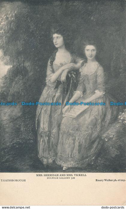 R048902 Postcard. Mrs. Sheridan and Mrs. Tickell. Dulwich Gallery. Emery Walker