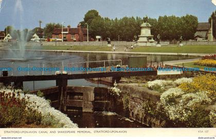 R072185 Stratford Upon Avon Canal and Shakespeare Memorial. Stratford Upon Avon.