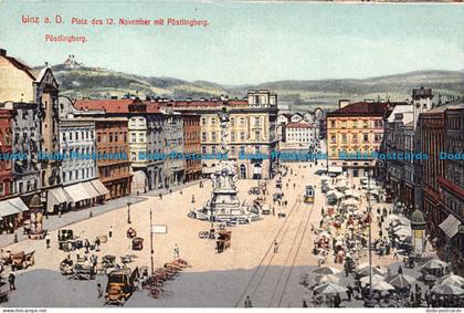 R133747 Linz a. D. Platz des 12 November mit Postlingberg