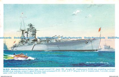 R244862 H M S Nelson Battleship Nelson class Bernard W Church J Salmon