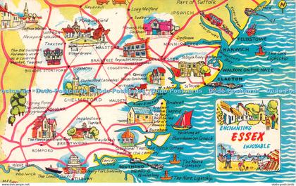 R254670 Enchanting Essex Enjoyable EJE 401 Scenic Map of Essex Plastichrome Colo