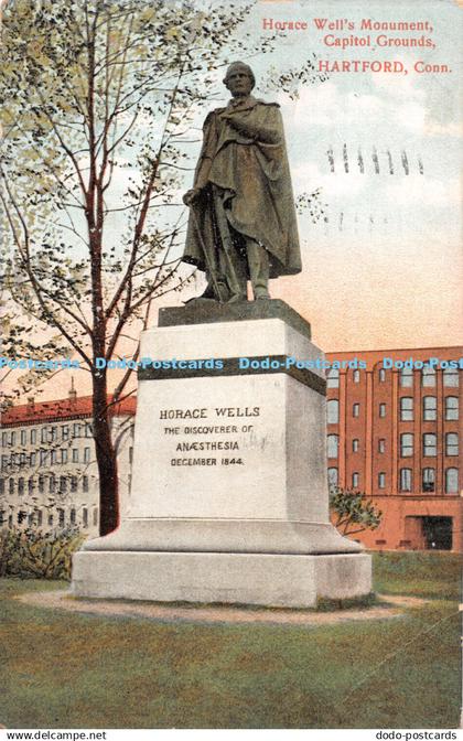 R286285 Hartford Conn Horace Well Monument Capitol Grounds Reicher Bros 1908