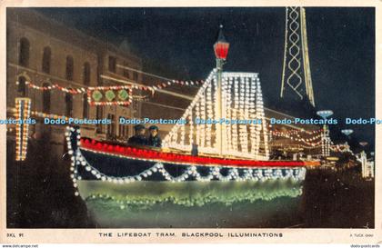 R371860 Blackpool Illuminations The Lifeboat Tram Tuck Blackpool Corporation