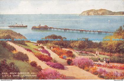 R380049 Llandudno Pier Rock Gardens and Little Orme Valentine Art Colour Brian G