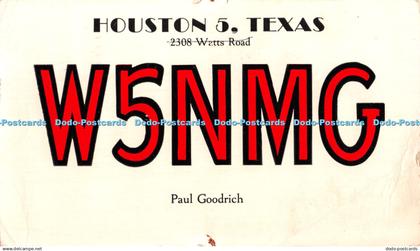 R430318 Houston 5 Texas W5NMG Paul Goodrich A R R L C Fritz Joliet 1950