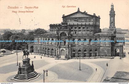 R447175 Dresden Theater Platz Konig Johann Denkmal Kgl Opernhaus 1431 Rudolf Bra