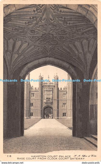 R458799 Hampton Court Palace Base Court from Clock Court Gateway H M Office of W